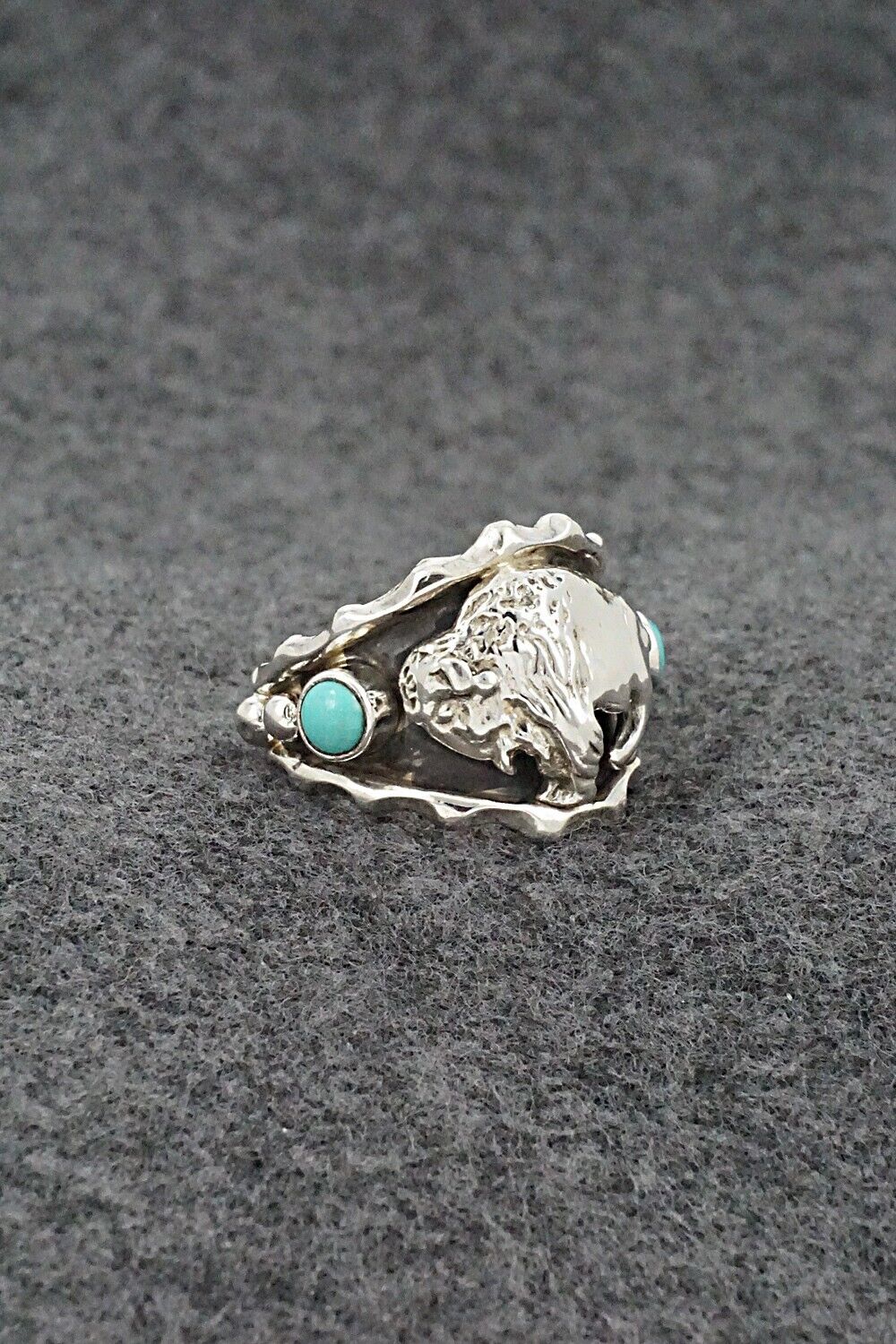 Turquoise & Sterling Silver Ring - Genevieve Francisco - Size 10