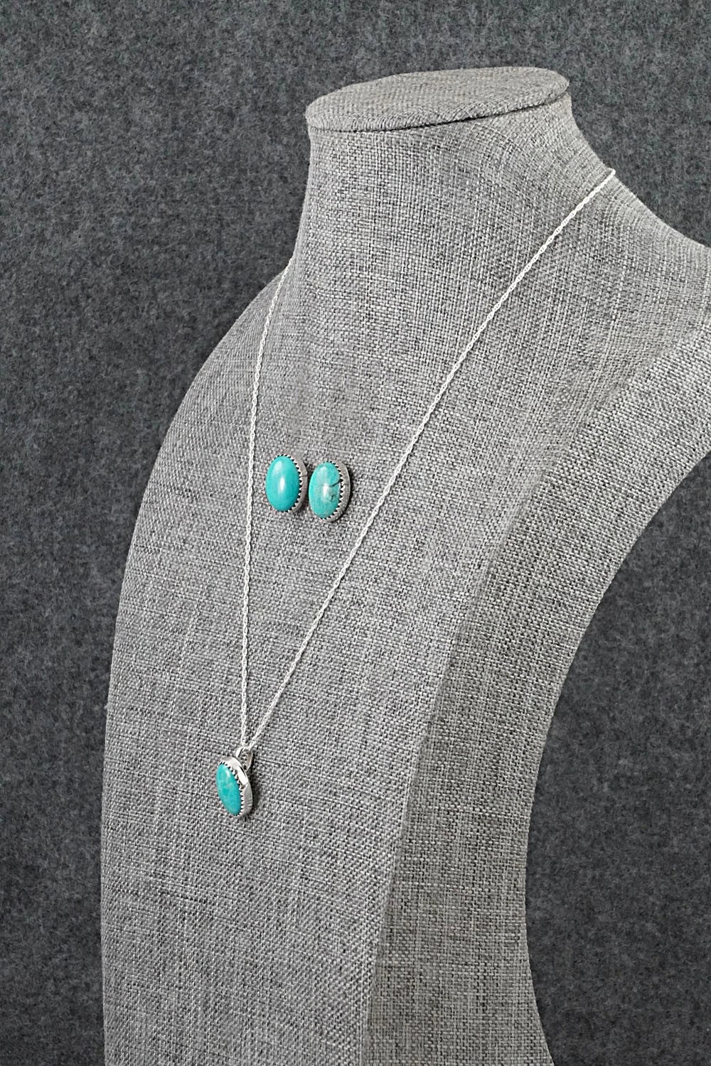 Turquoise & Sterling Silver Necklace Set - Murray Hannaweeka
