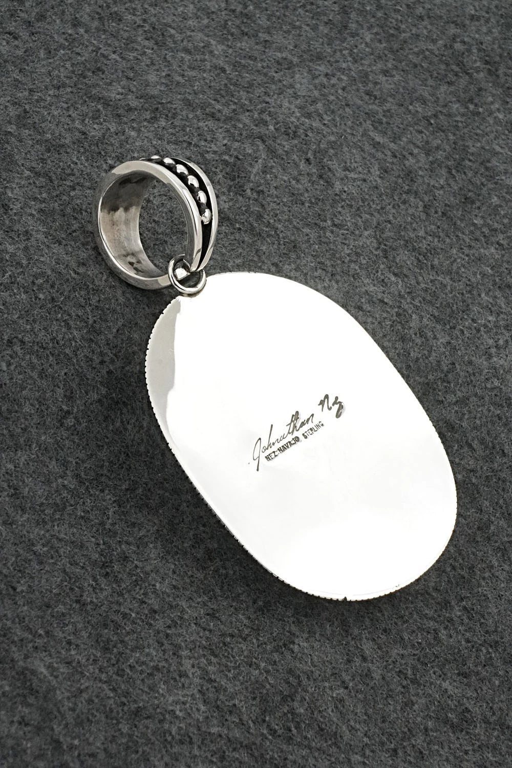 Turquoise and Sterling Silver Pendant - Jonathan Nez