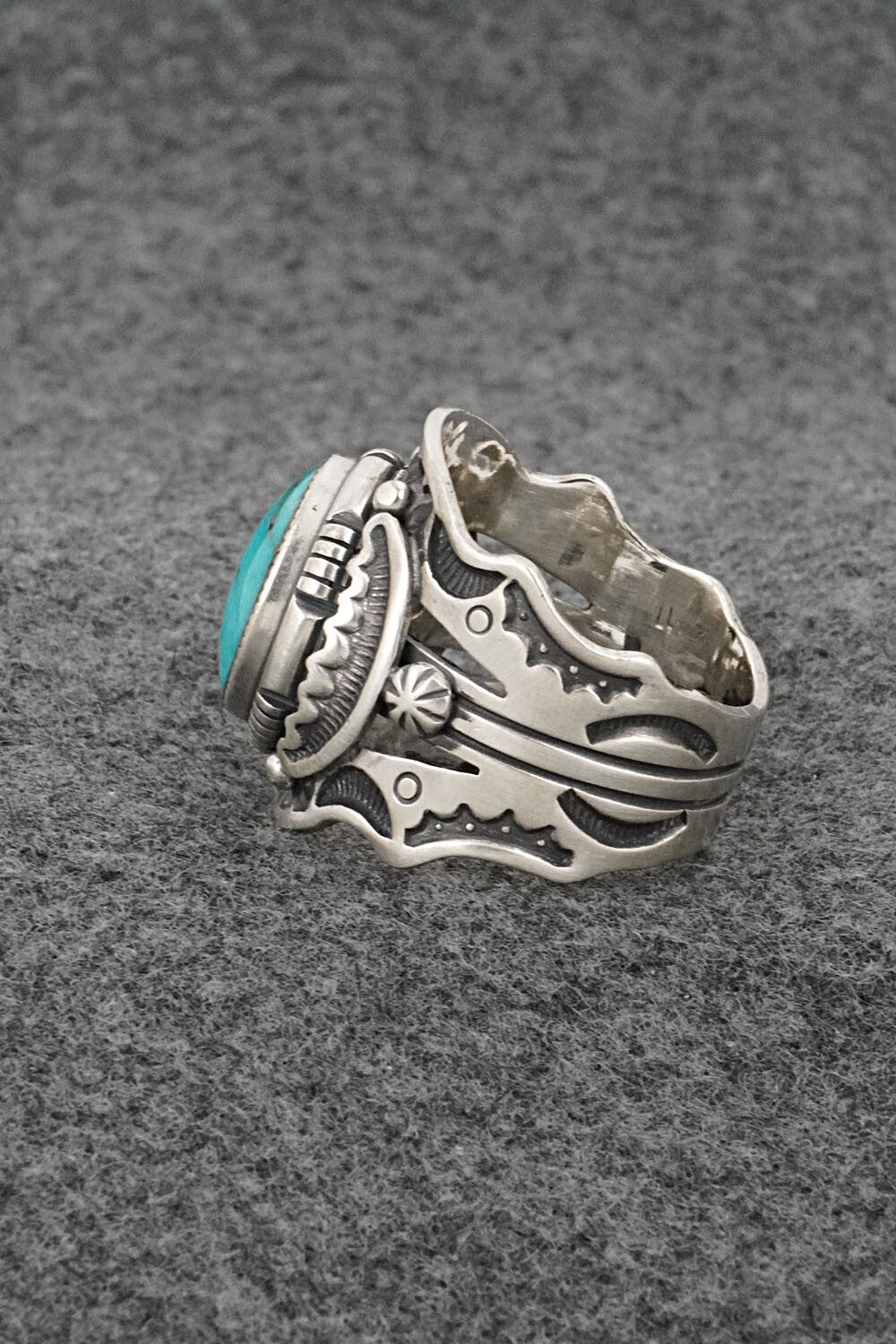 Turquoise & Sterling Silver Ring - Larson Lee - Size 12.5