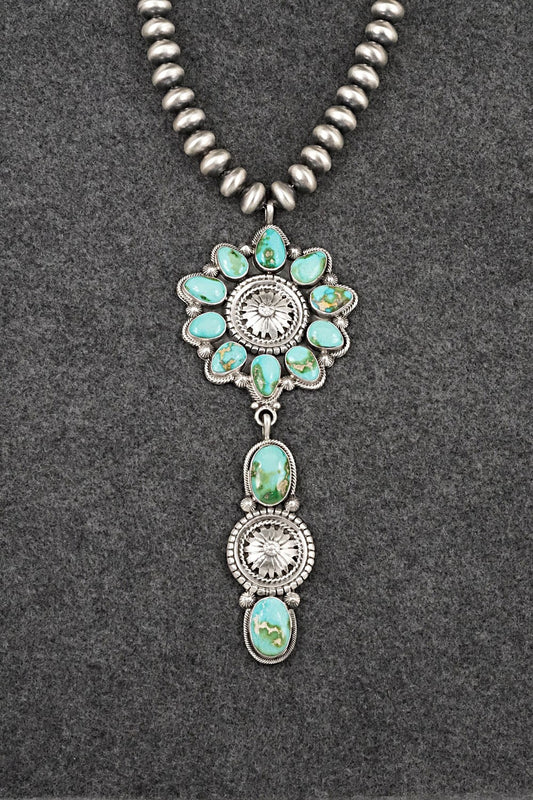 Turquoise & Sterling Silver Necklace - Tom Lewis