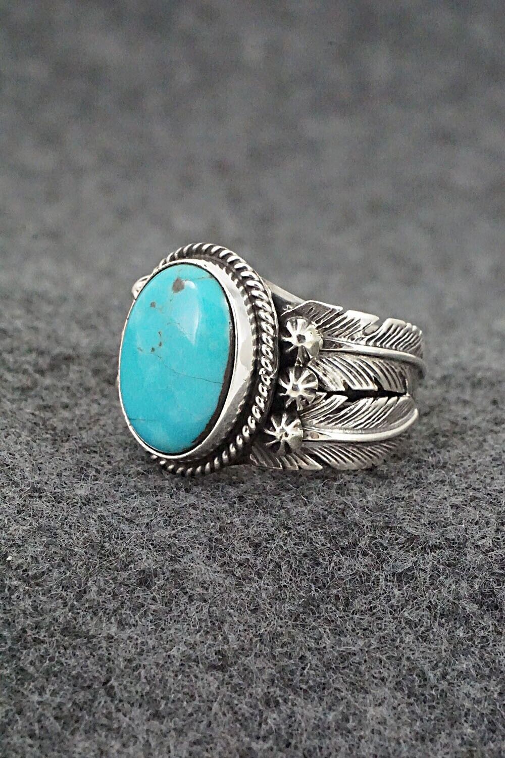 Turquoise & Sterling Silver Ring - Bobby Platero - Size 8.5