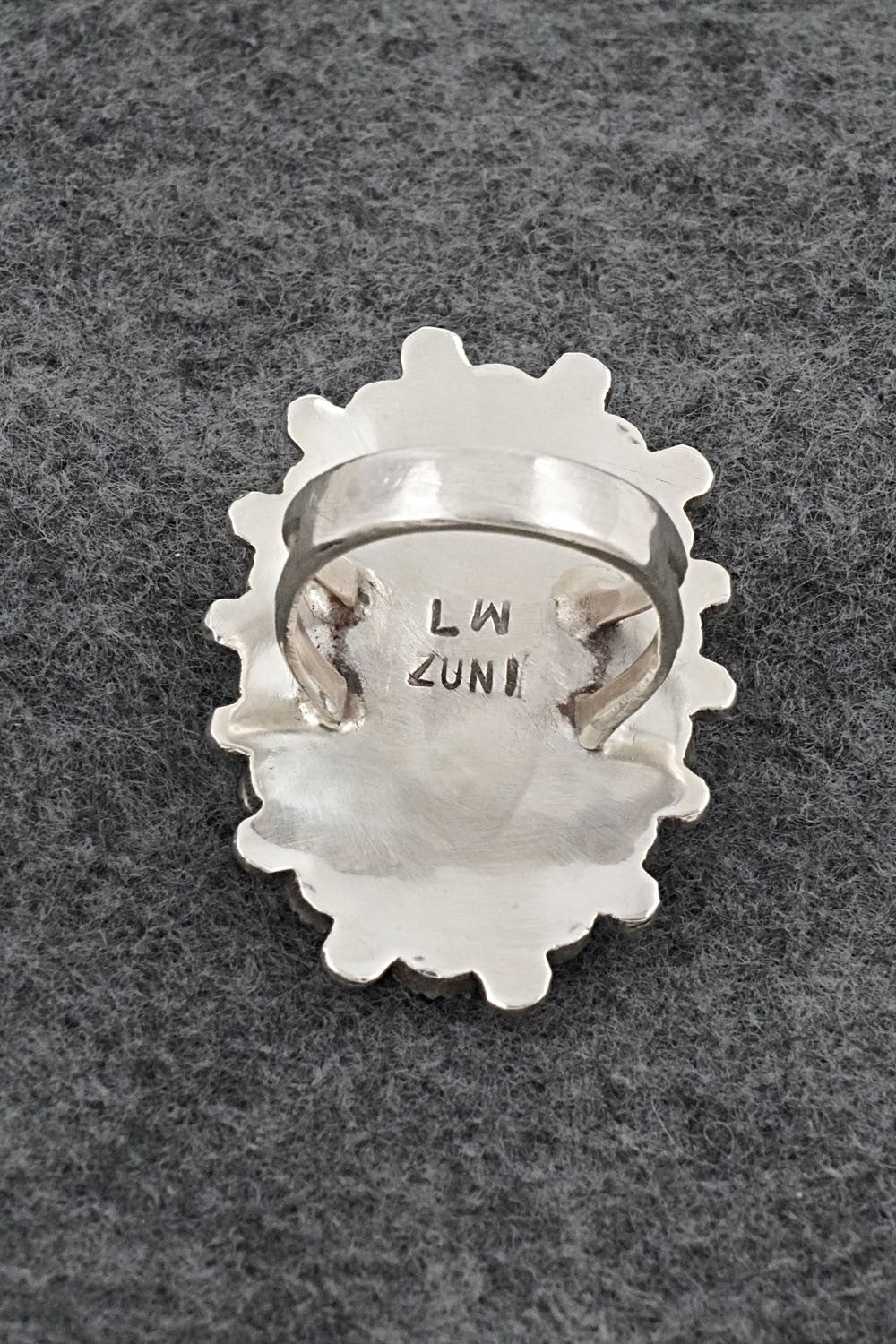 Coral & Sterling Silver Ring - Lorraine Waatsa - Size 8