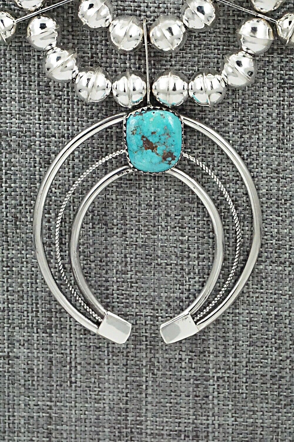 Turquoise & Sterling Silver Squash Blossom Set - Phil Garcia