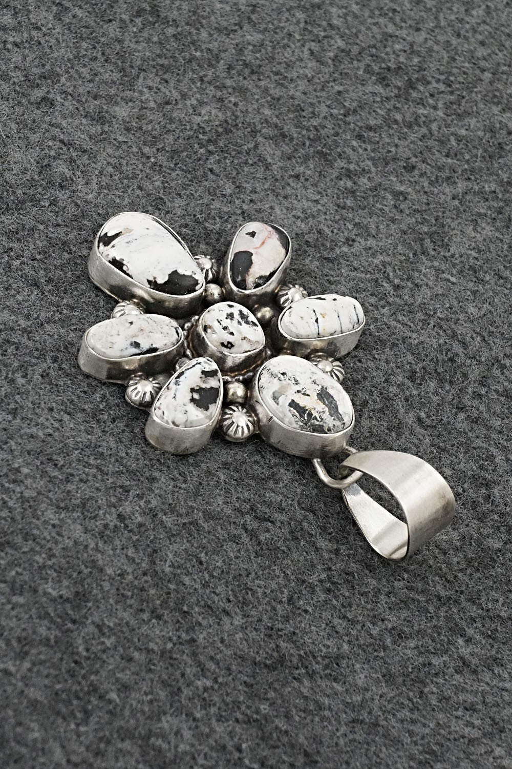 White Buffalo & Sterling Silver Pendant - Kathleen Livingston