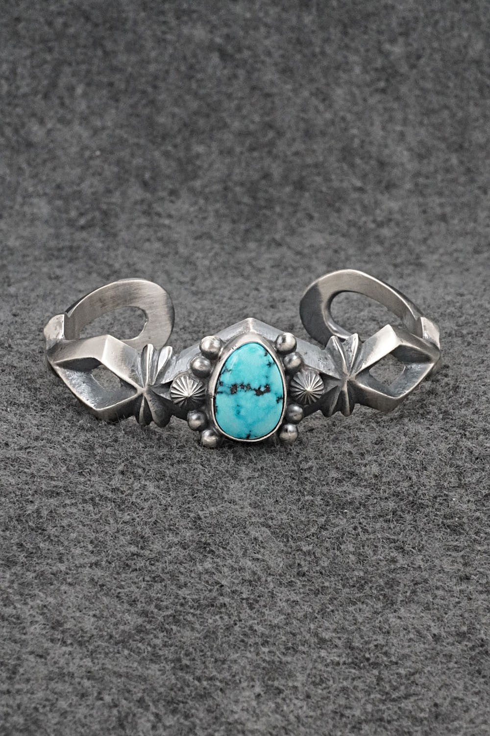 Turquoise & Sterling Silver Bracelet - Harrison Bitsue