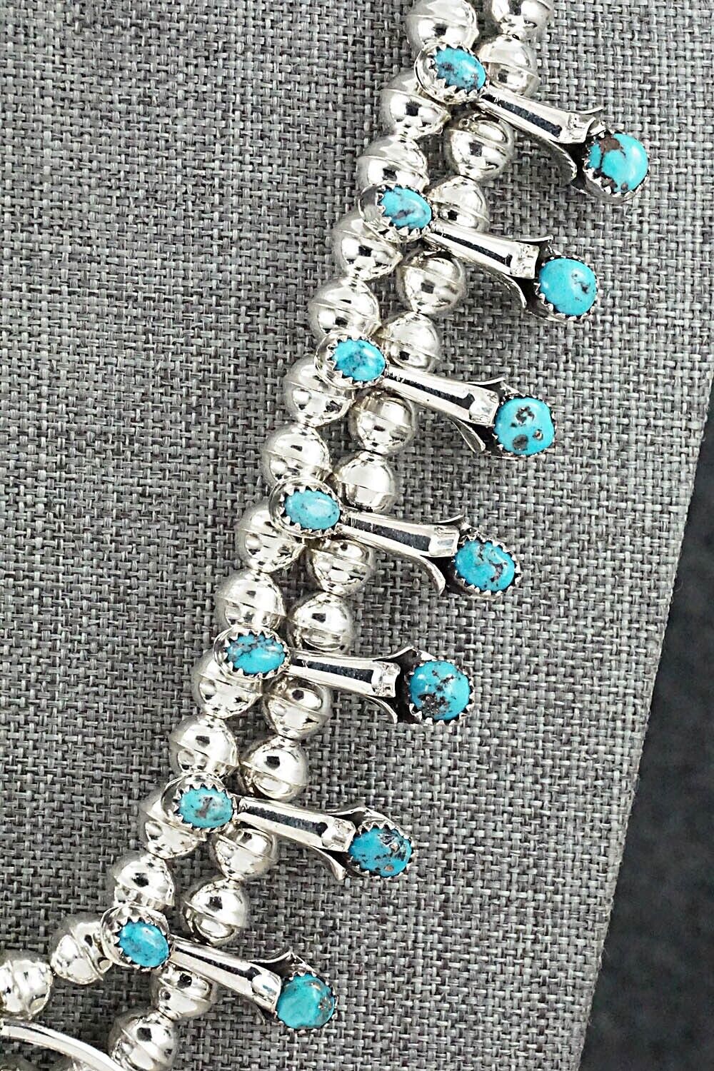 Turquoise & Sterling Silver Squash Blossom Set - Phil Garcia