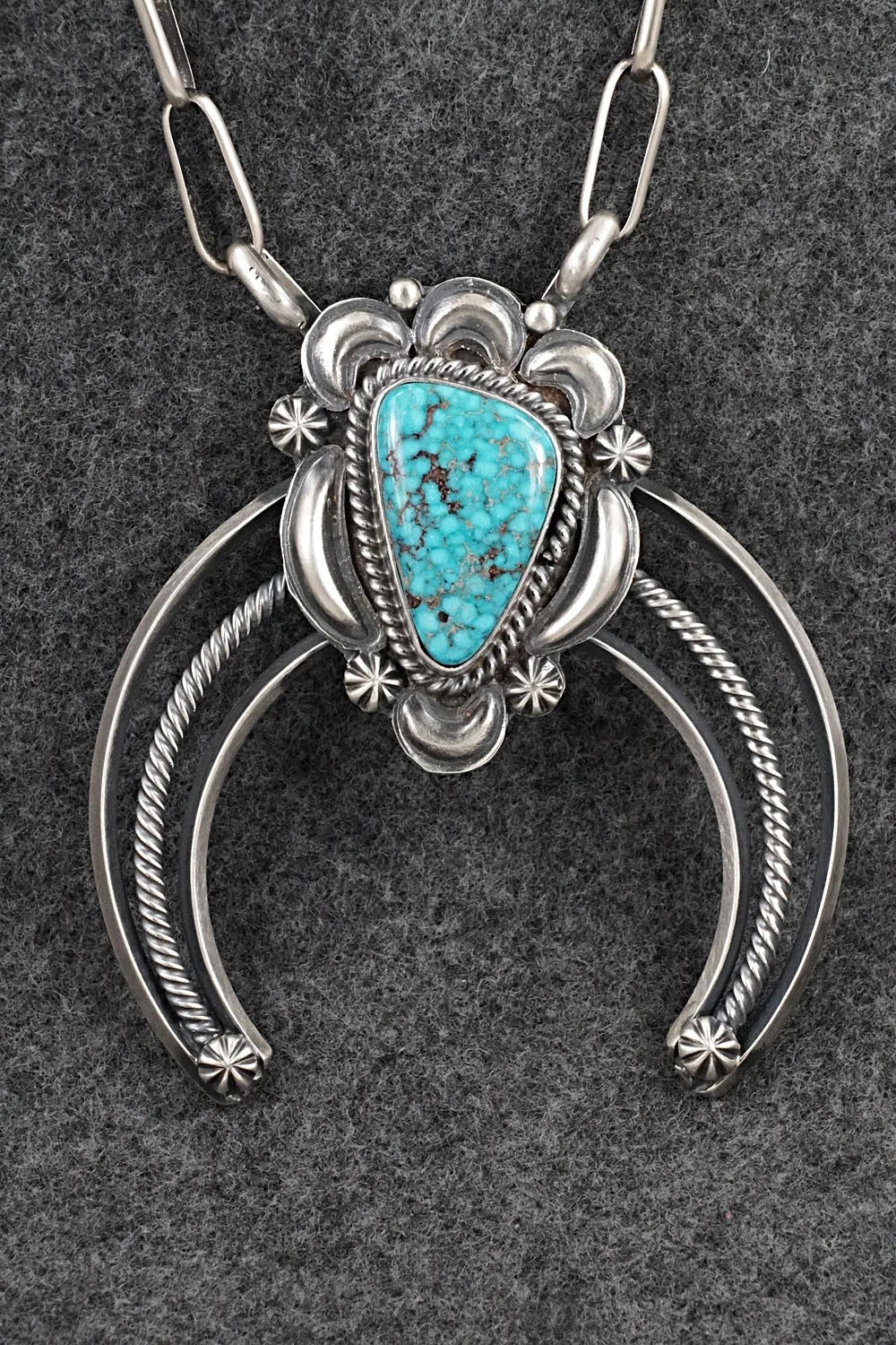 Turquoise & Sterling Silver Necklace - Raymond Delgarito