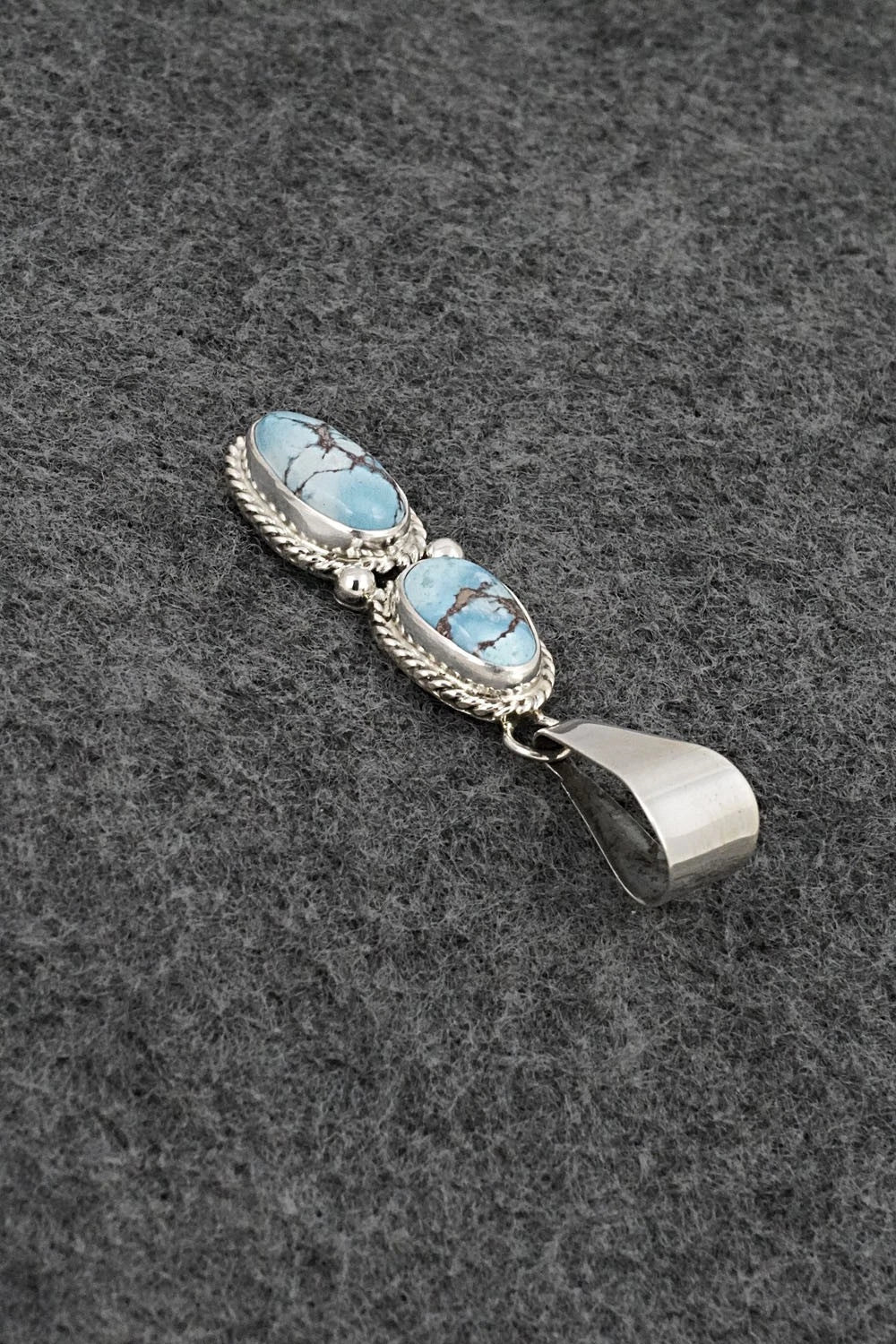 Turquoise & Sterling Silver Pendant - Eugene Gruber