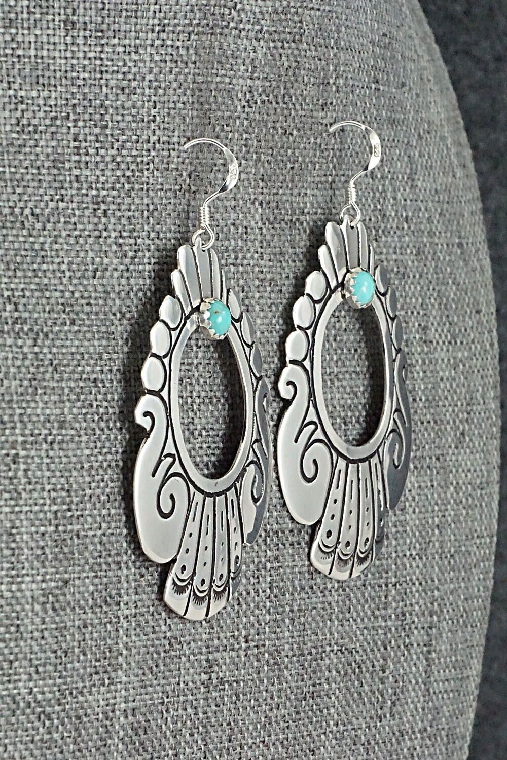 Turquoise & Sterling Silver Earrings - Rosita Singer