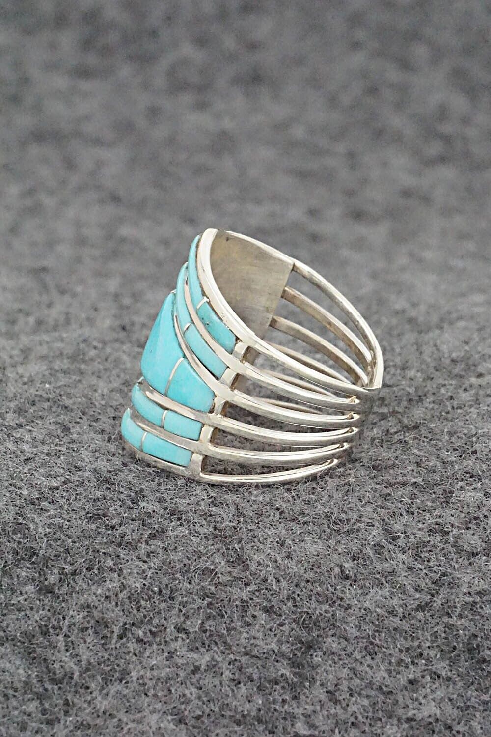 Turquoise & Sterling Silver Ring - Andrew Enrico - Size 7.5