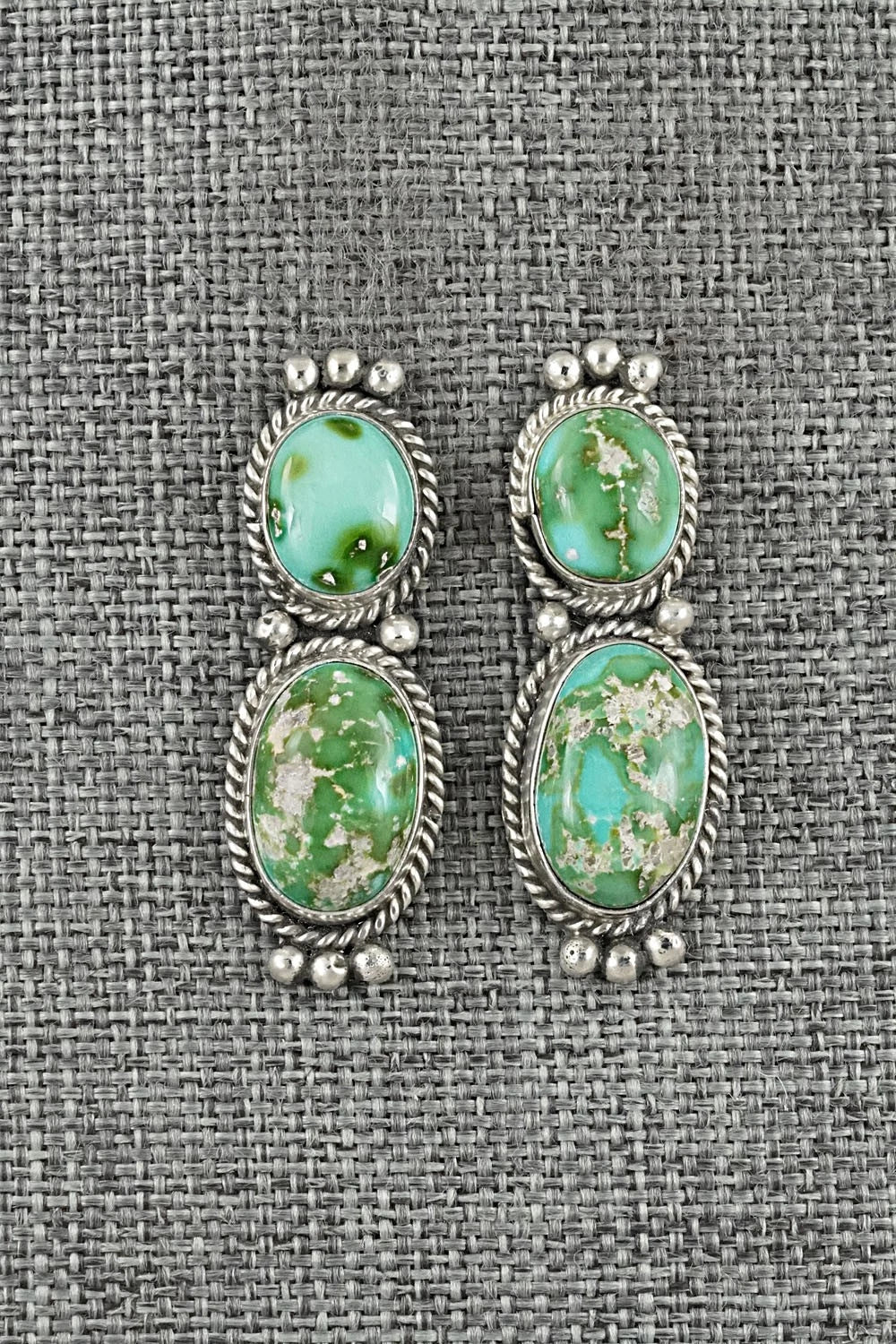 Turquoise & Sterling Silver Earrings - Rena Begay