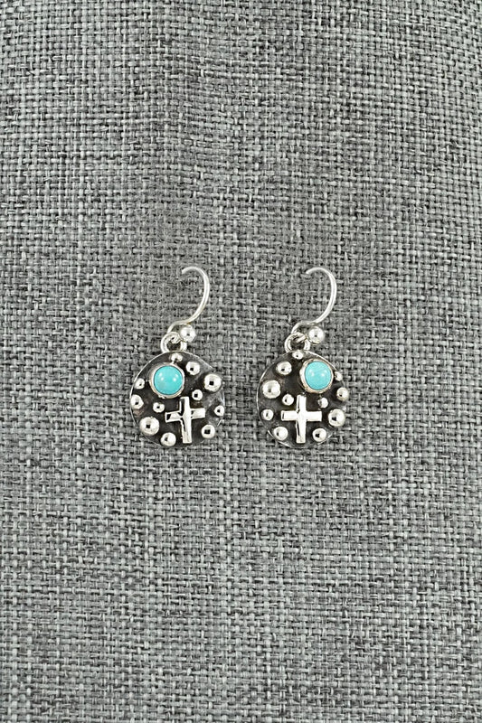 Turquoise & Sterling Silver Earrings - Akee Douglas