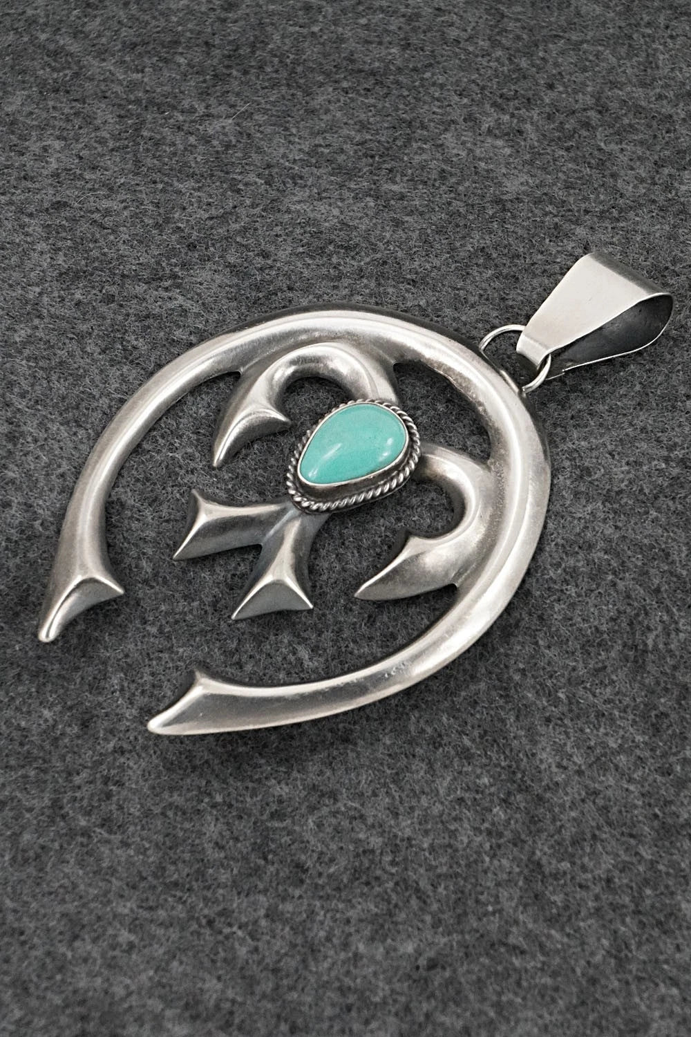 Turquoise & Sterling Silver Pendant - Eugene Gruber