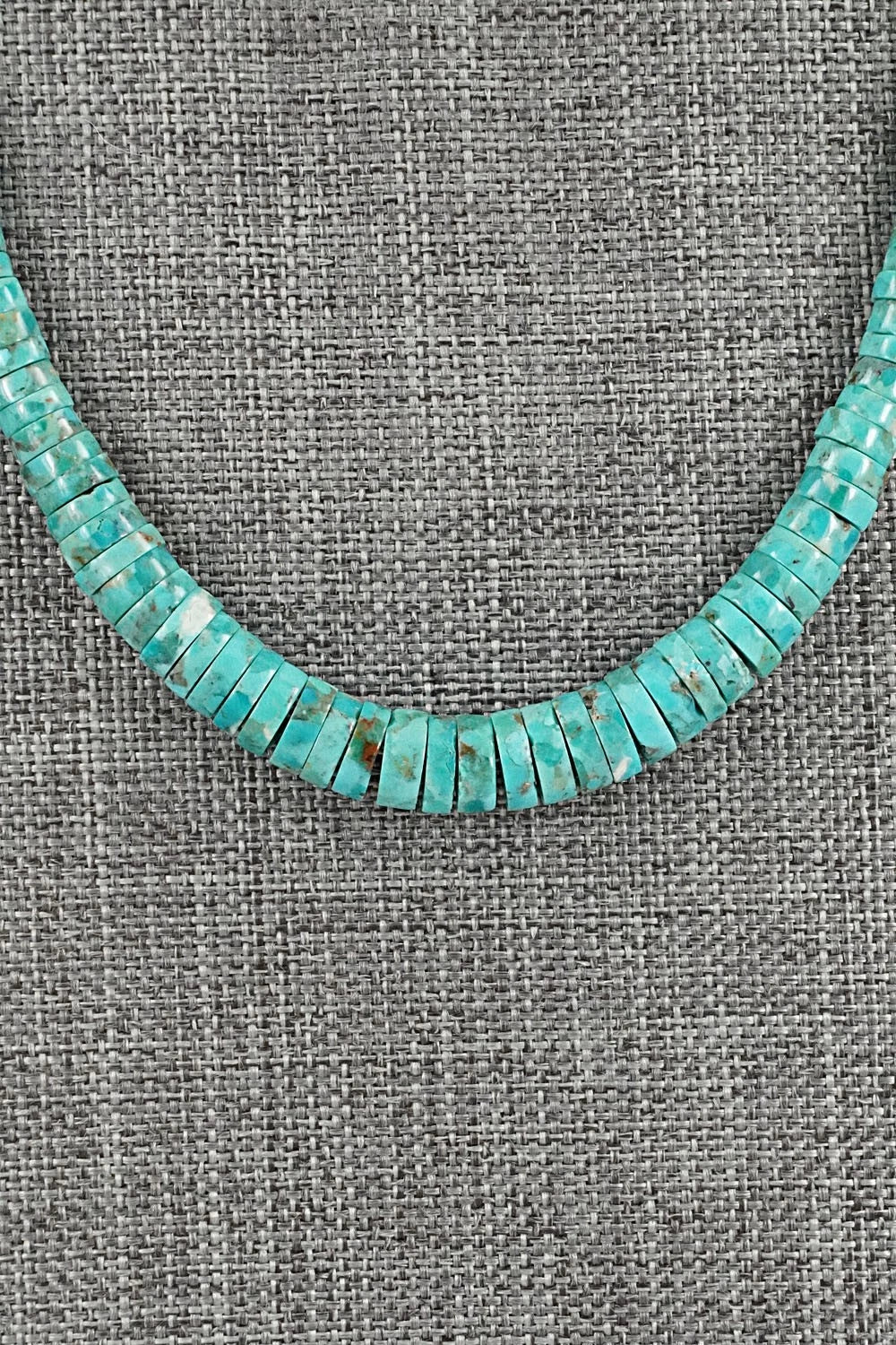 Turquoise & Sterling Silver Necklace 18" - Doreen Jake