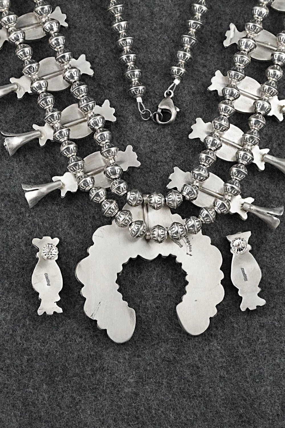 Turquoise & Sterling Silver Squash Blossom Set - Darrin Livingston