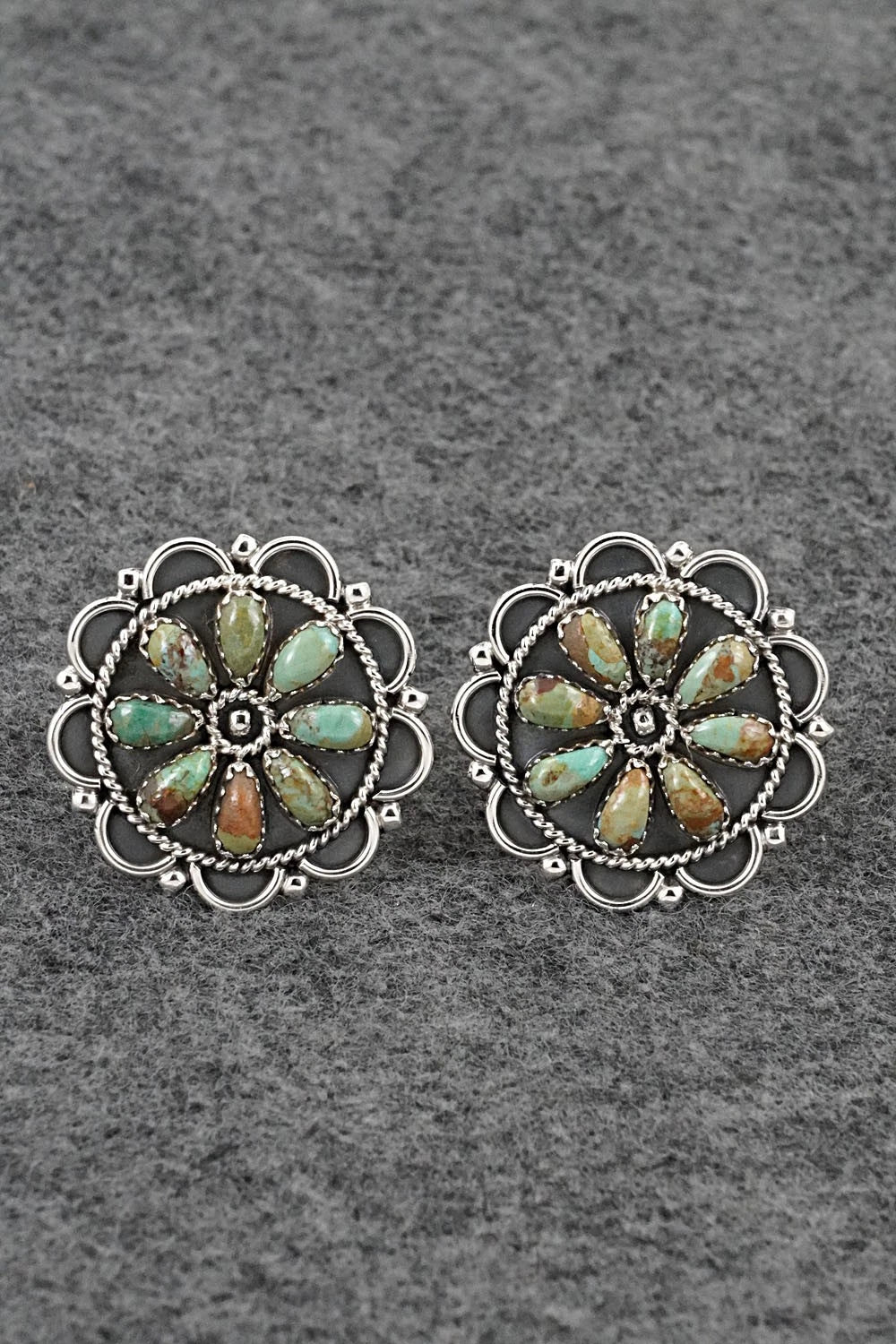 Turquoise & Sterling Silver Squash Blossom Set - Gerald Mitchell