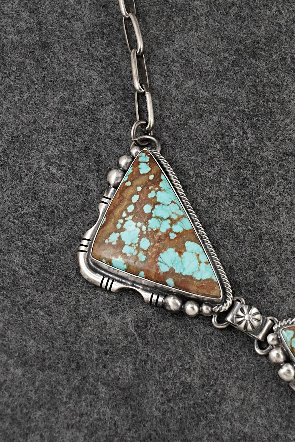 Turquoise & Sterling Silver Necklace and Earrings Set - Paul Livingston