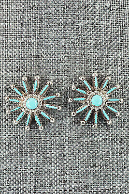 Turquoise & Sterling Silver Earrings - Rena Cachina