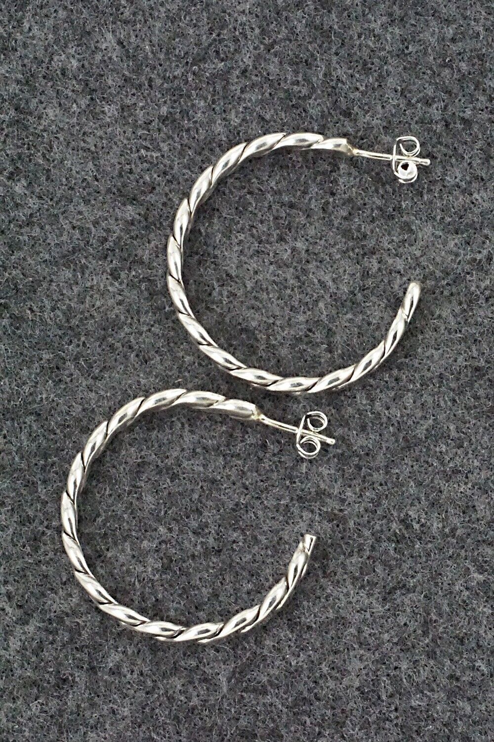 Sterling Silver Hoop Earrings - Elaine Tahe