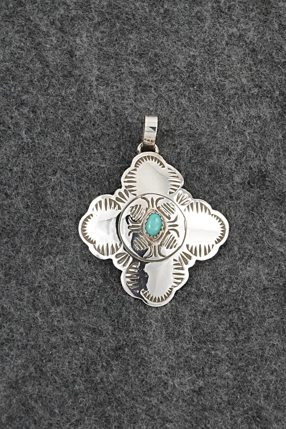 Turquoise & Sterling Silver Pendant - Bertha Begay
