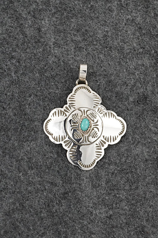 Turquoise & Sterling Silver Pendant - Bertha Begay