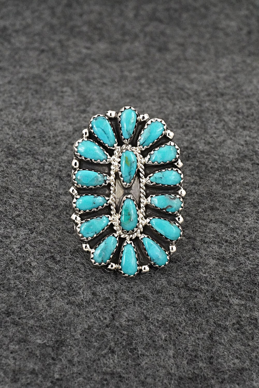 Turquoise & Sterling Silver Ring - Zeita Begay - Size 8