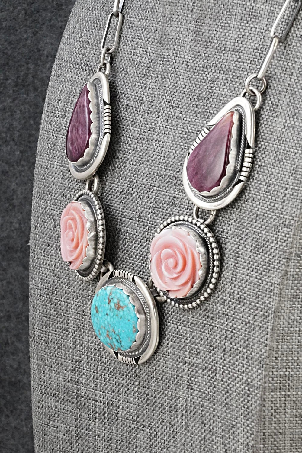 Multi-Stone & Sterling Silver Necklace - Paul Livingston