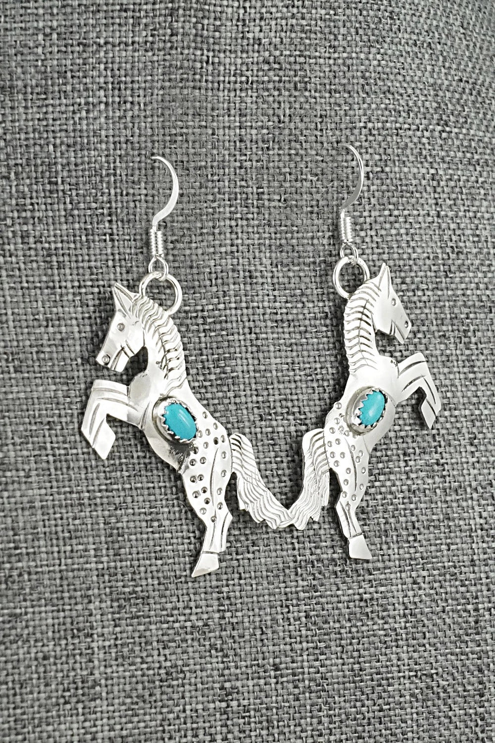 Turquoise & Sterling Silver Earrings - Louise Yazzie