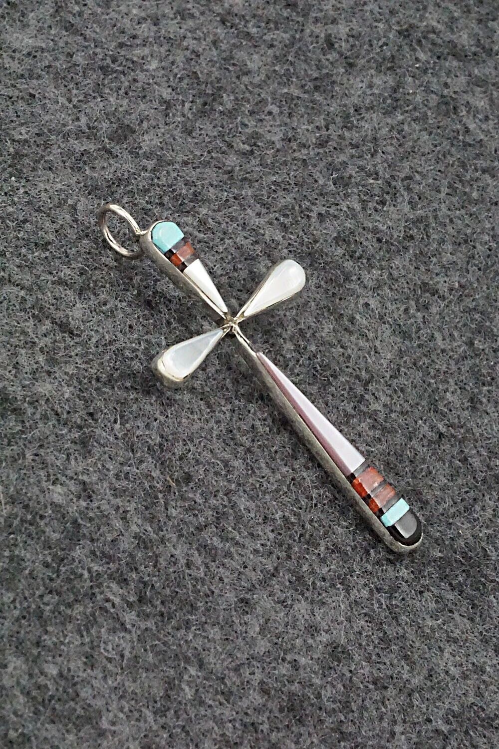 Multi Stone & Sterling Silver Pendant - Lynette Bowannie