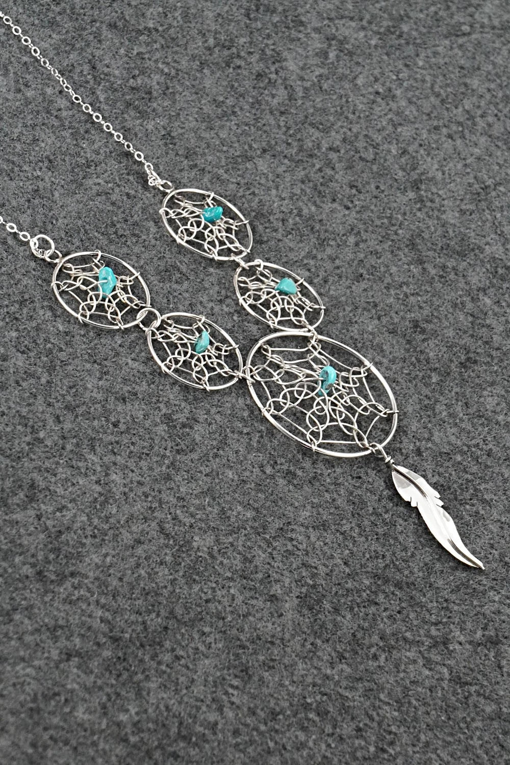 Turquoise & Sterling Silver Necklace - Lorenzo Arviso