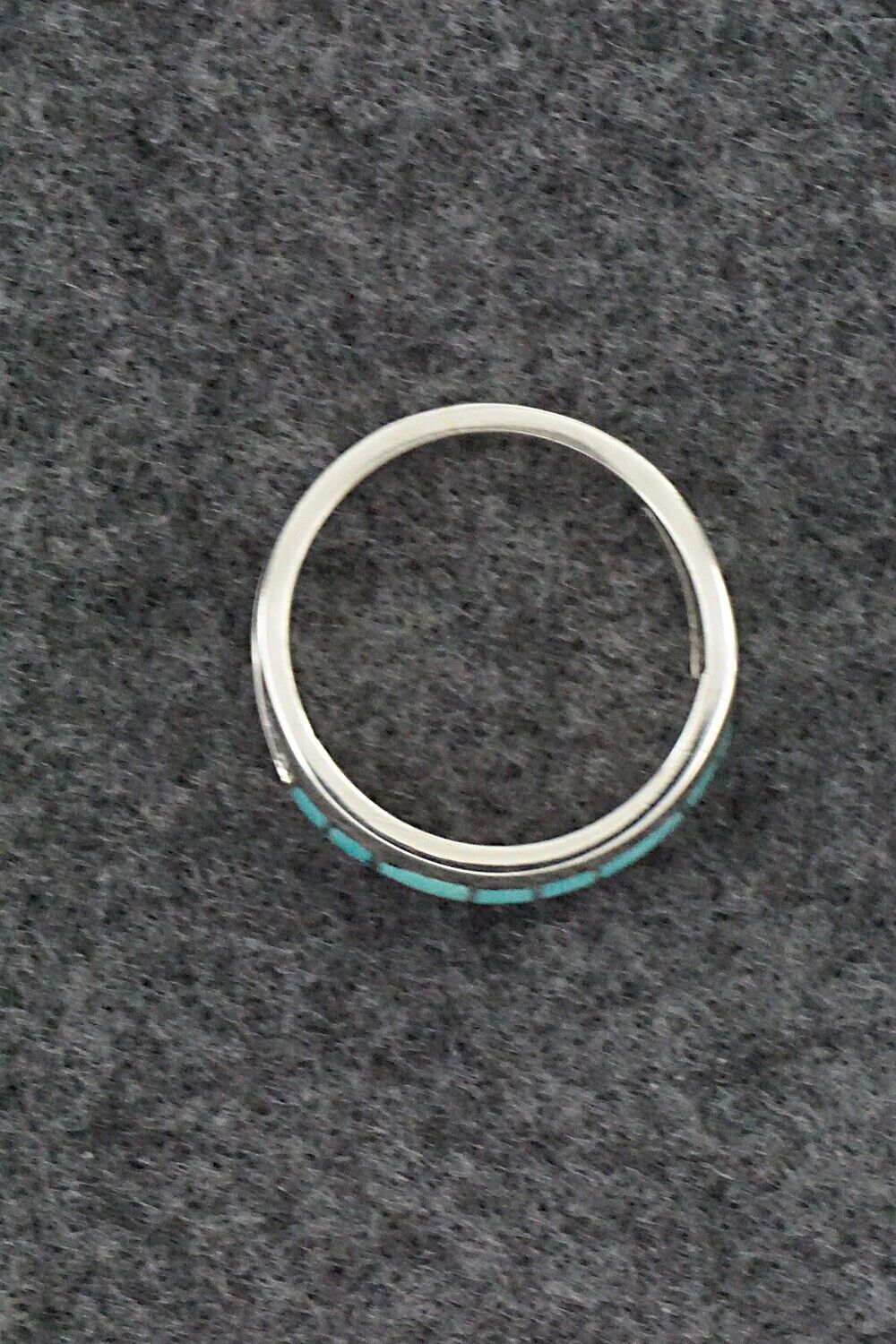 Turquoise & Sterling Silver Inlay Ring - Sibert Bowannie - Size 9.5