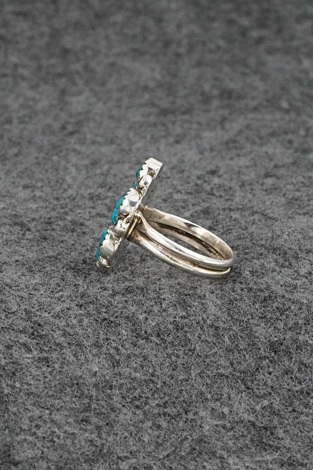 Turquoise & Sterling Silver Ring - Priscilla Reeder - Size 7.5