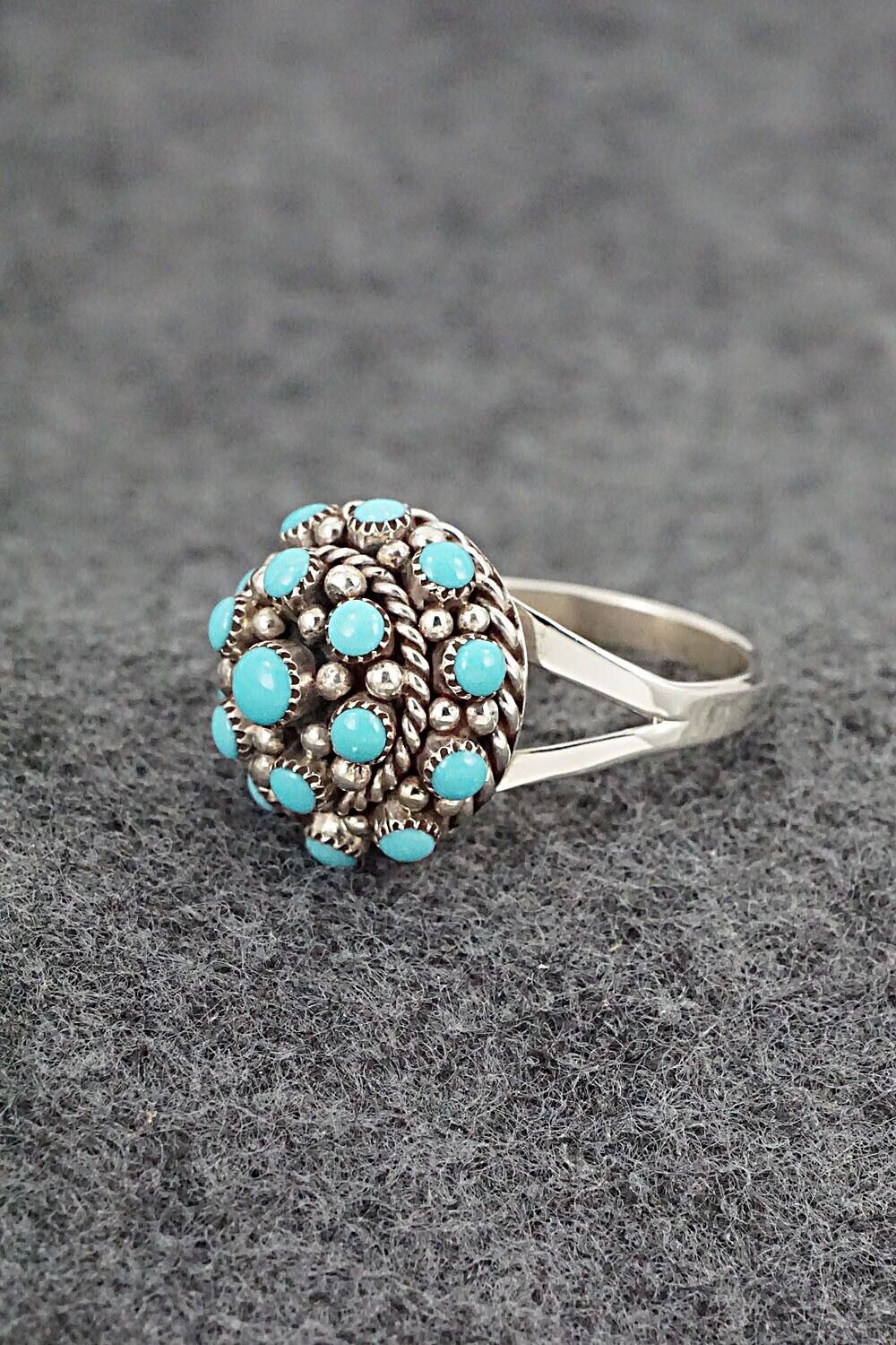 Turquoise & Sterling Silver Ring - Dickie Charlie - Size 7.75