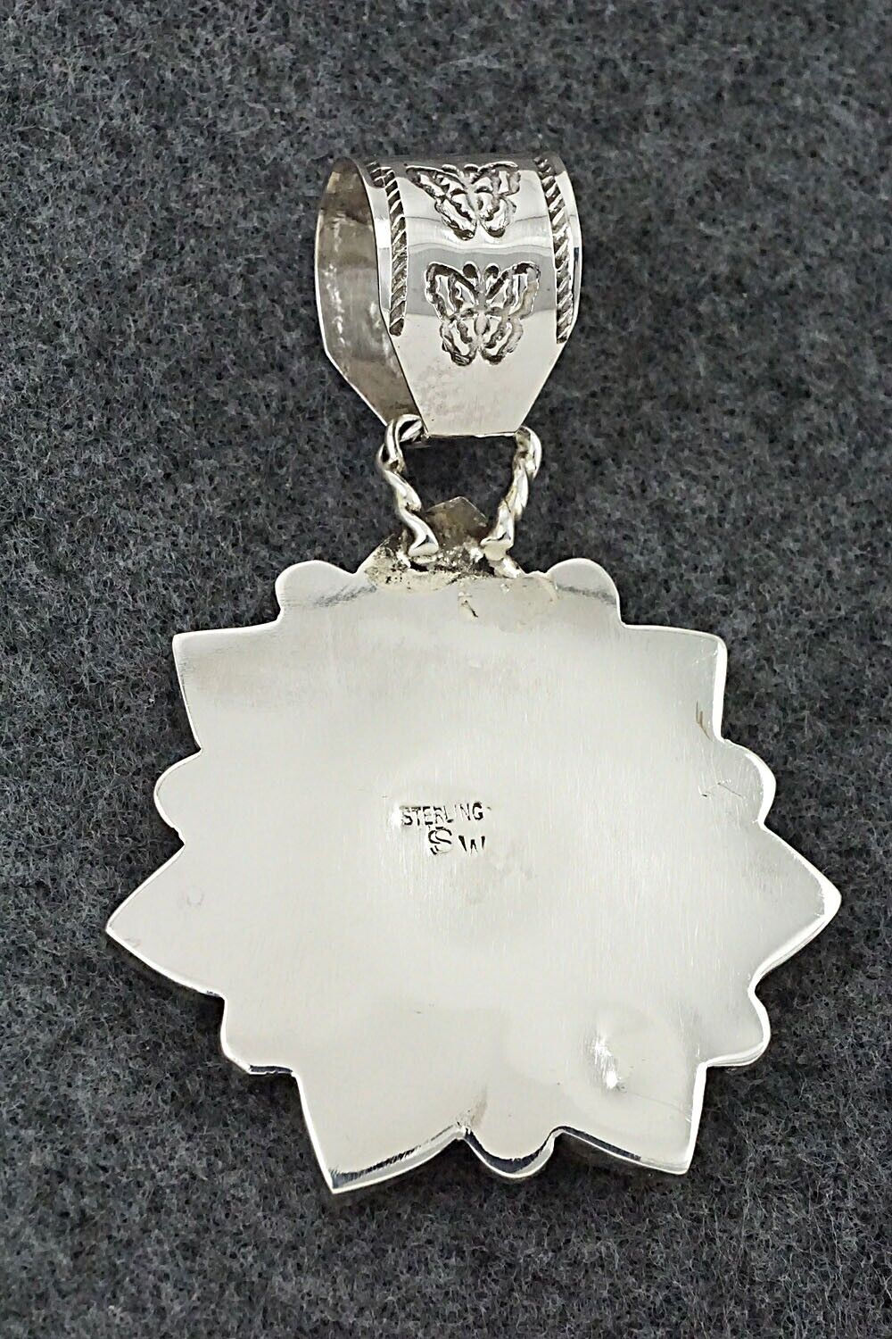 Spiny Oyster and Sterling Silver Pendant - Selina Warner