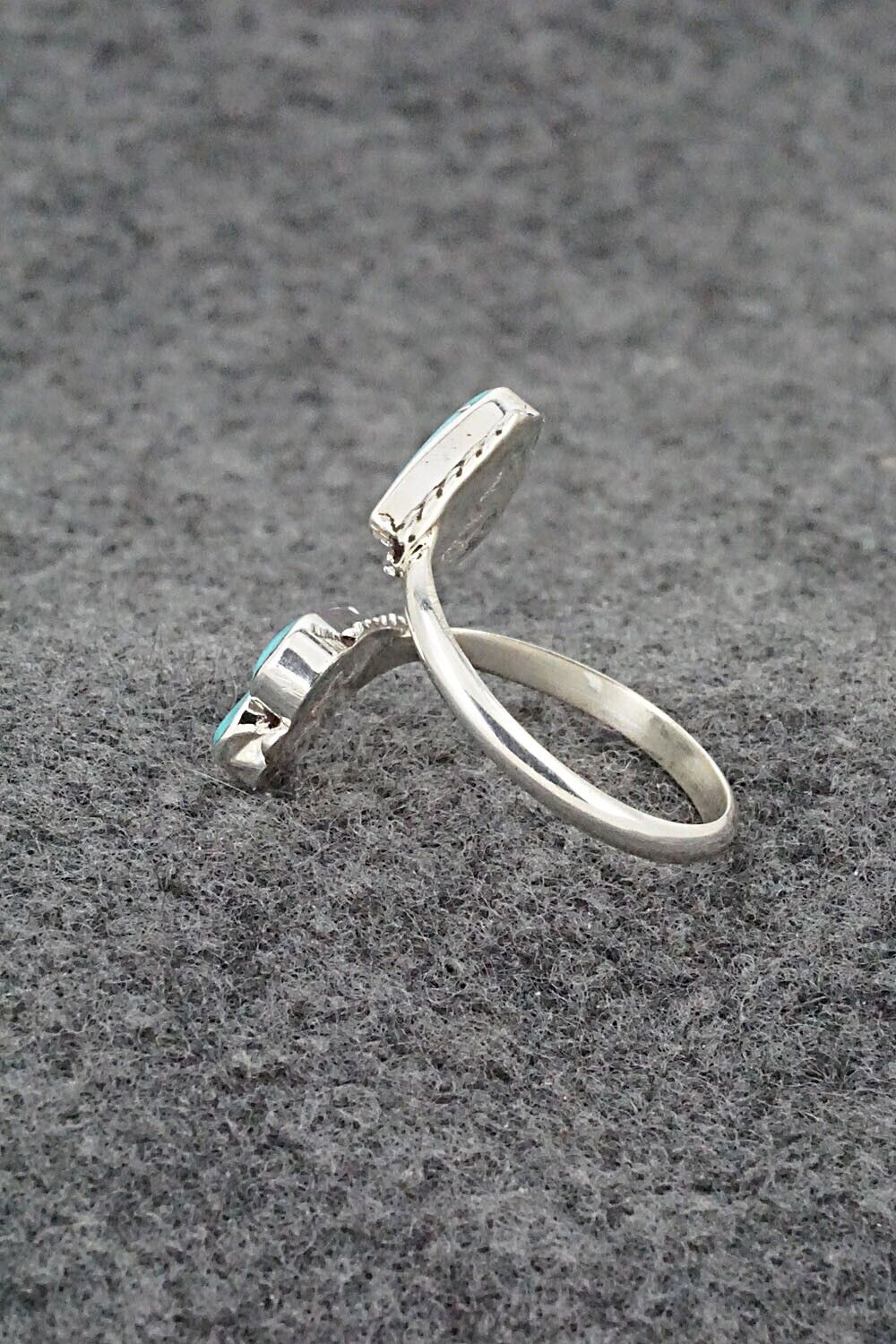 Turquoise & Sterling Silver Ring - Velda Nastacio - Size 8.5 Adj.