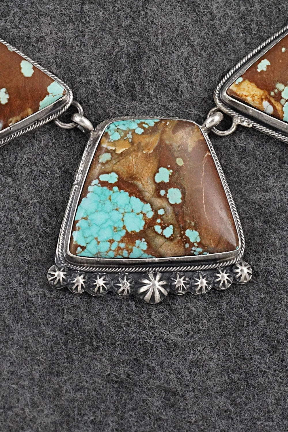 Turquoise & Sterling Silver Necklace and Earrings Set - Bobby Johnson