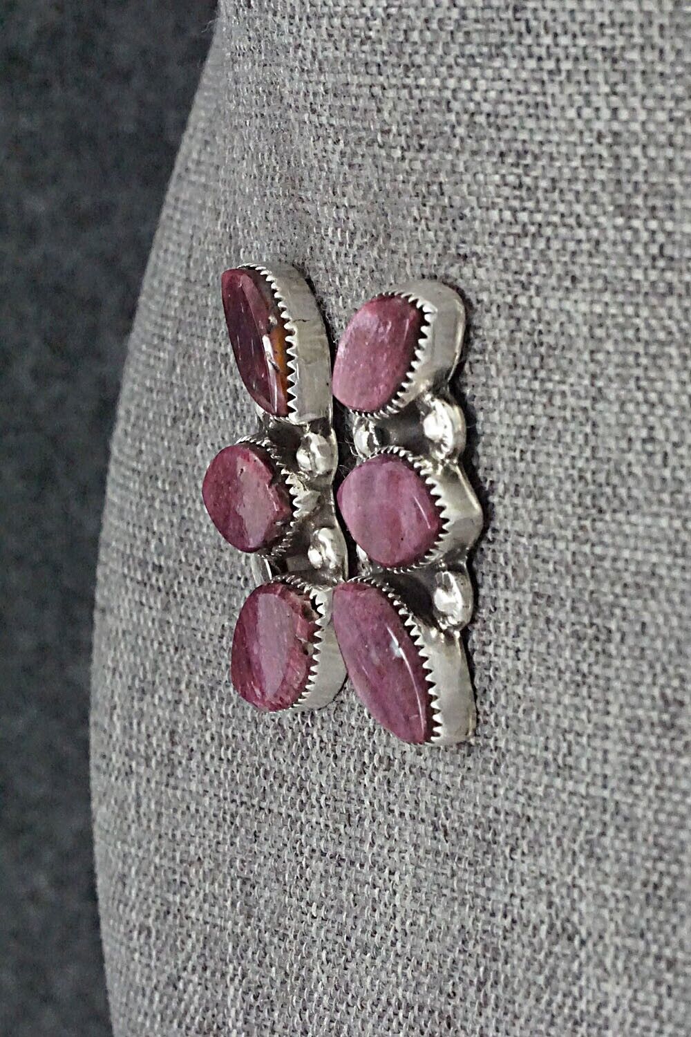 Spiny Oyster & Sterling Silver Earrings - Selina Warner