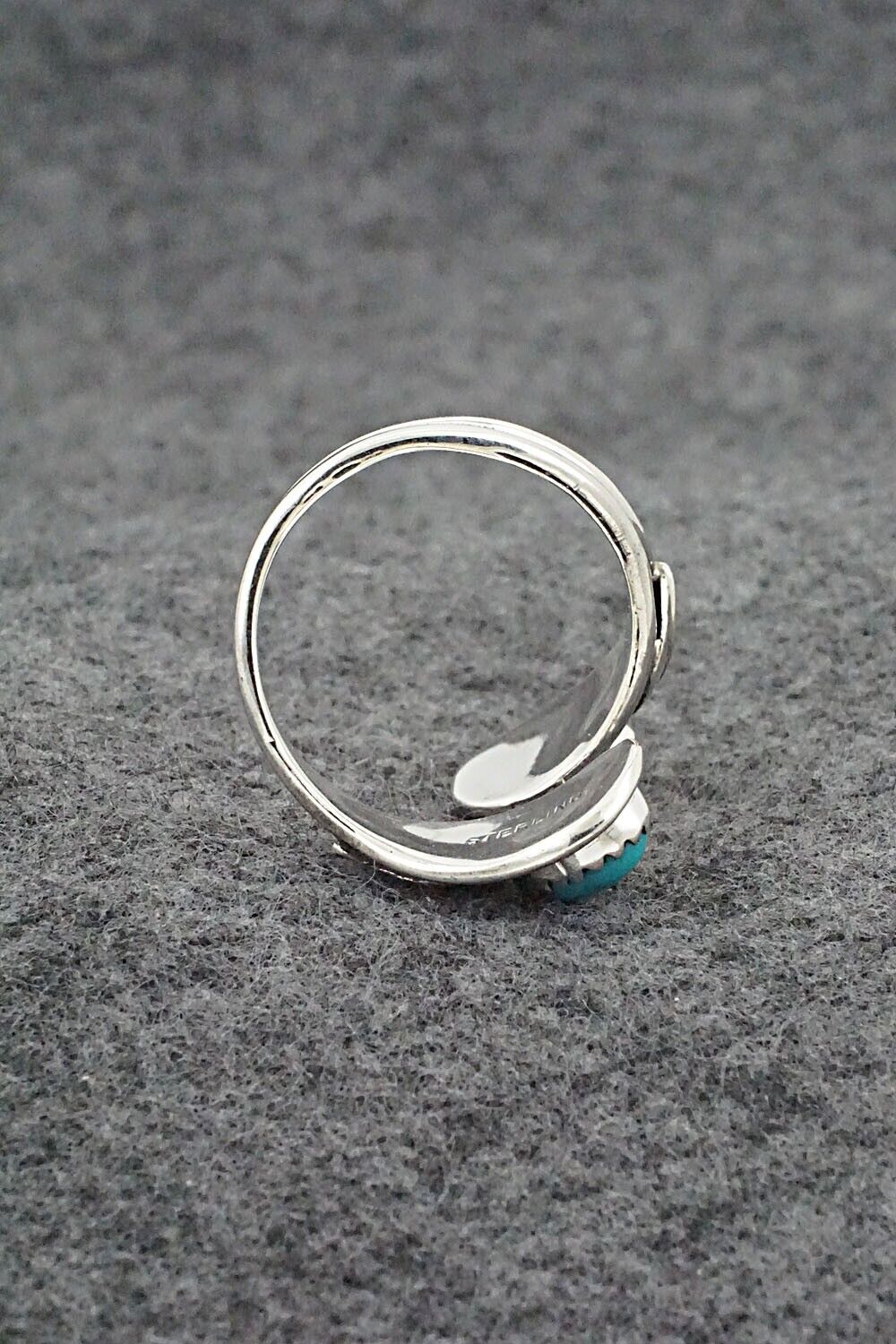 Turquoise, Coral & Sterling Silver Ring - Angela Platero - Size 9
