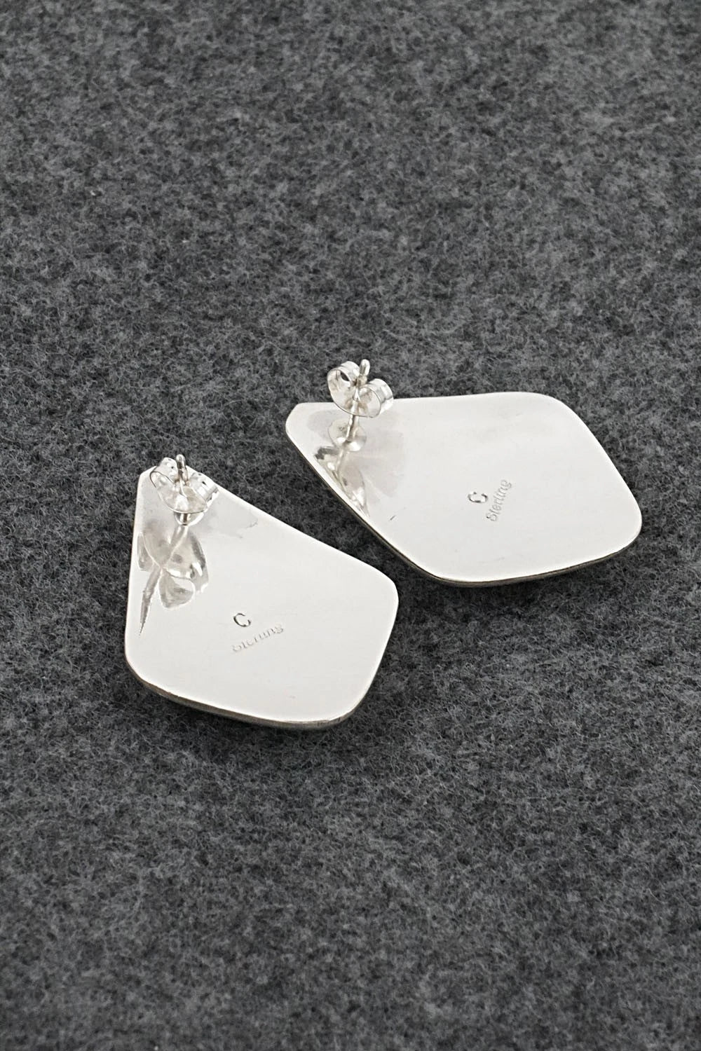 Turquoise & Sterling Silver Earrings - Chester Charley