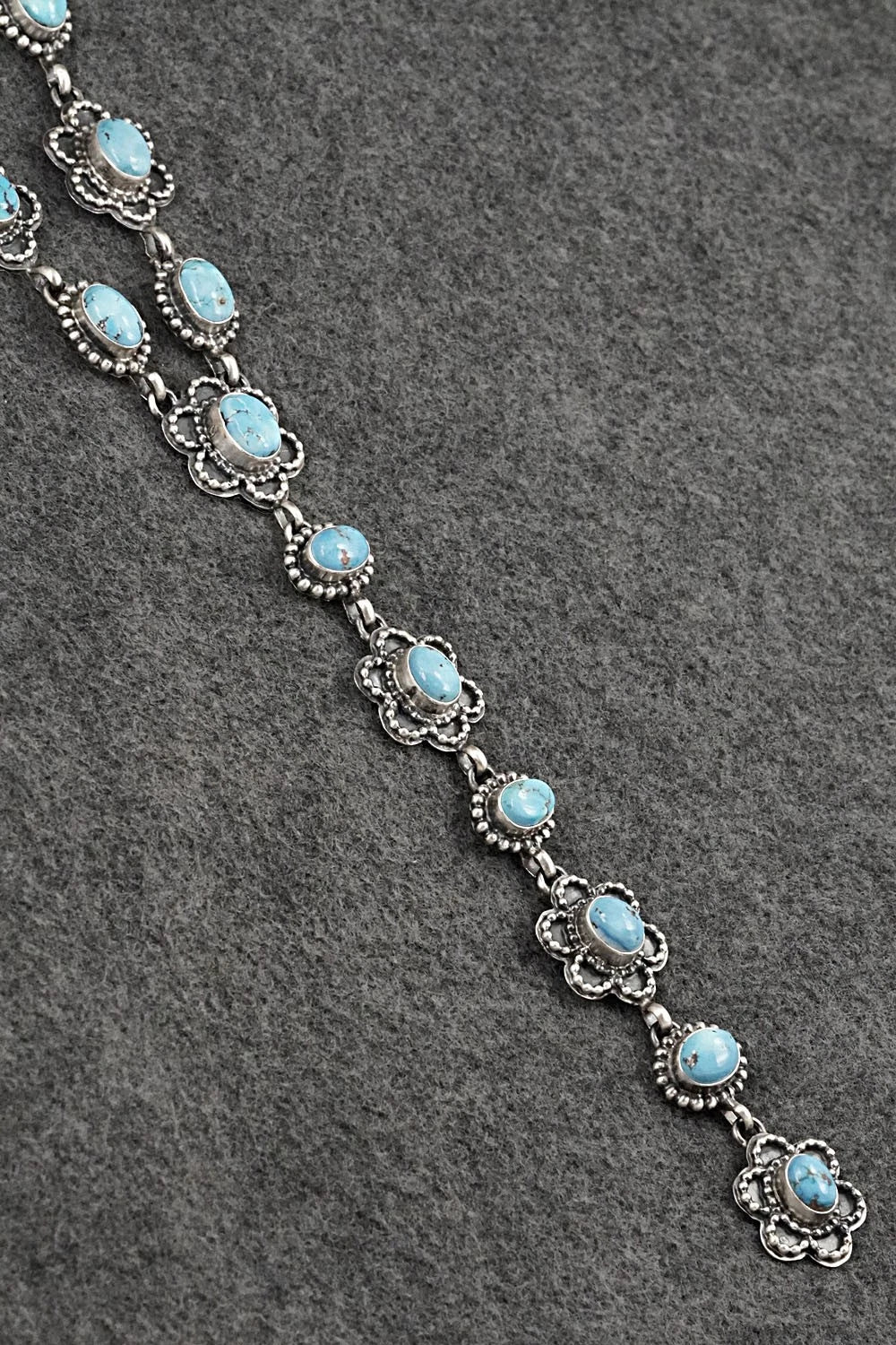 Turquoise & Sterling Silver Necklace and Earrings Set - Darrin Livingston