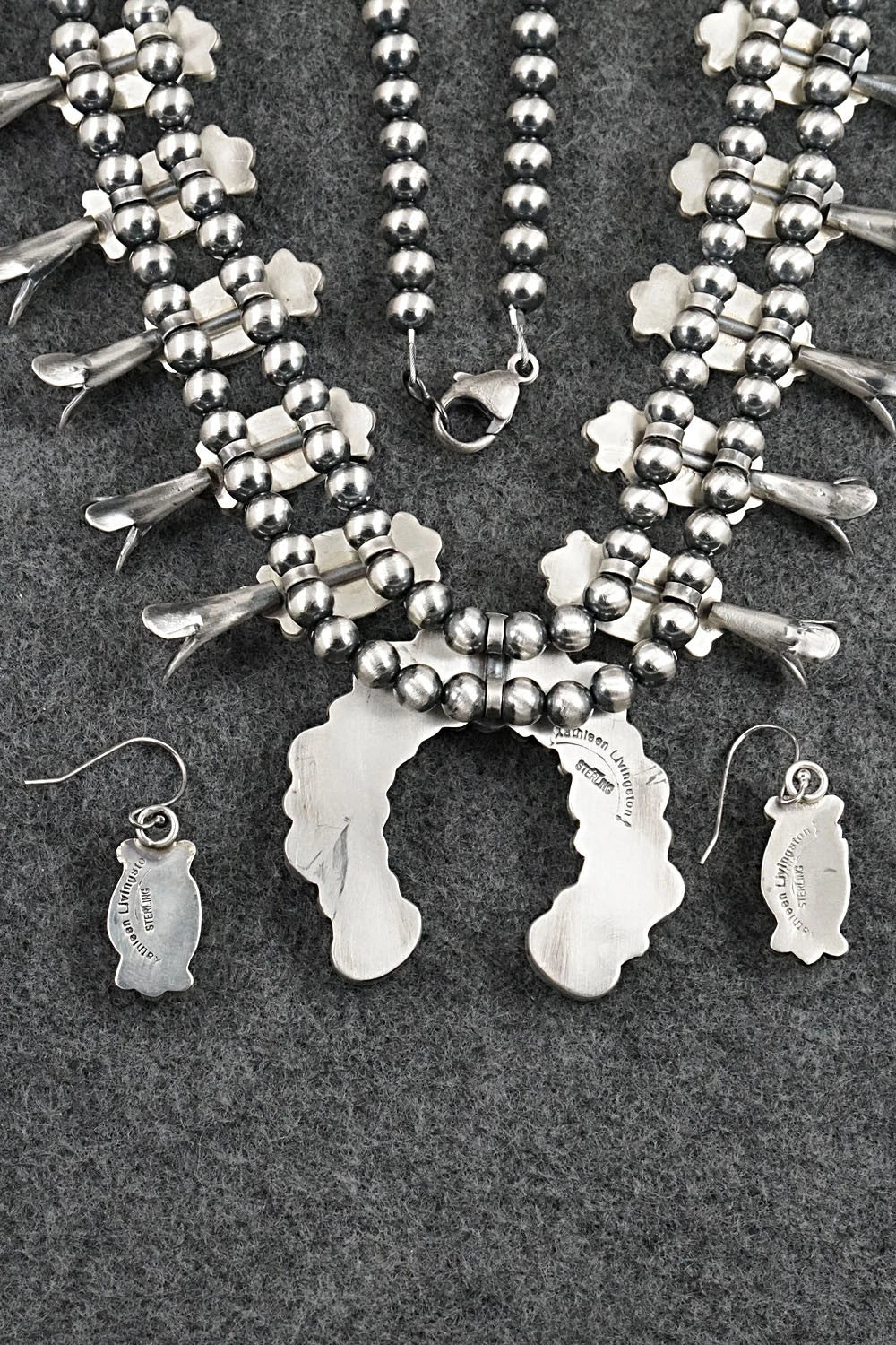 Turquoise & Sterling Silver Squash Blossom Set - Kathleen Livingston