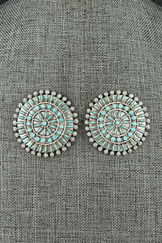 Turquoise & Sterling Silver Earrings - Merlinda Chavez