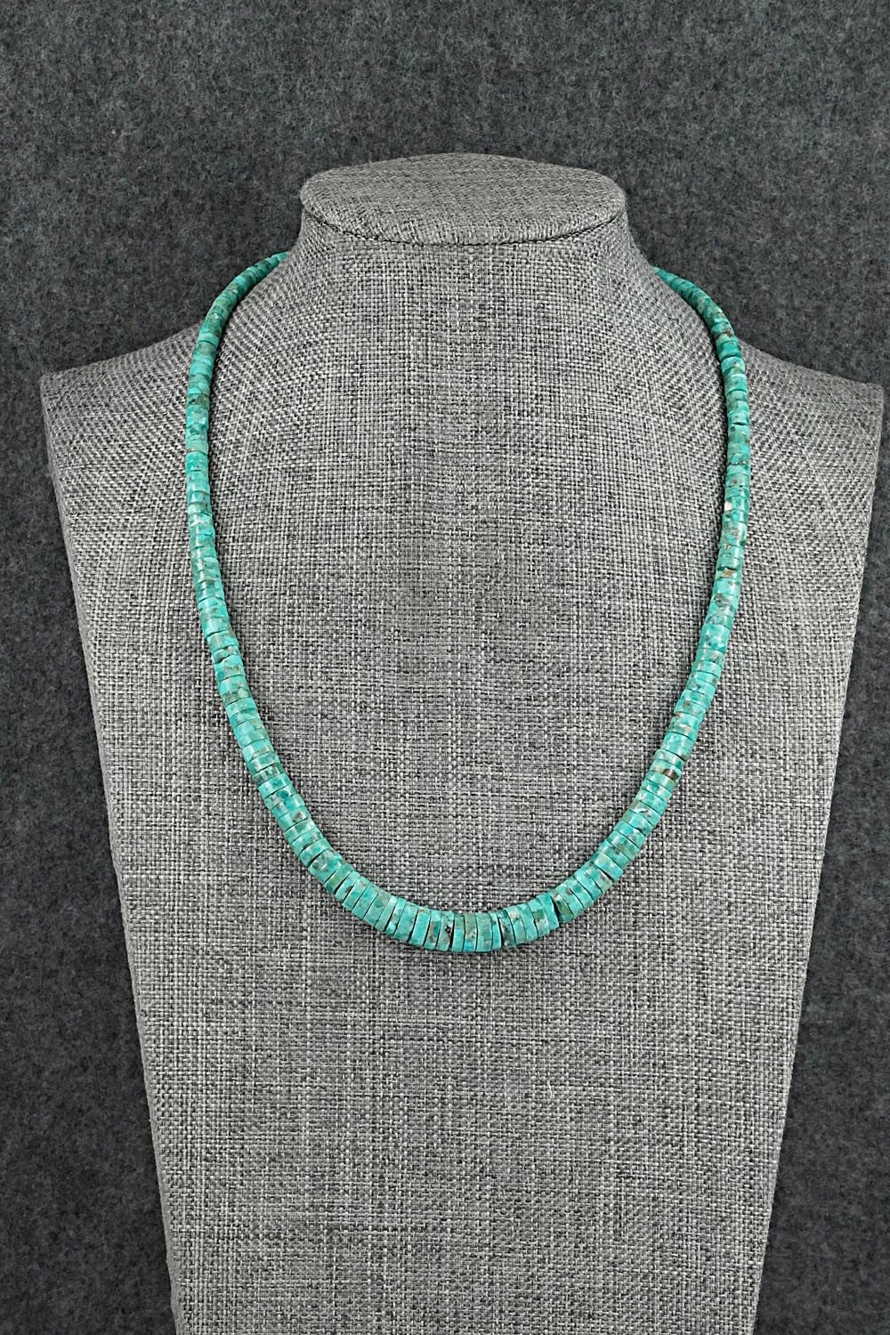Turquoise & Sterling Silver Necklace 18" - Doreen Jake