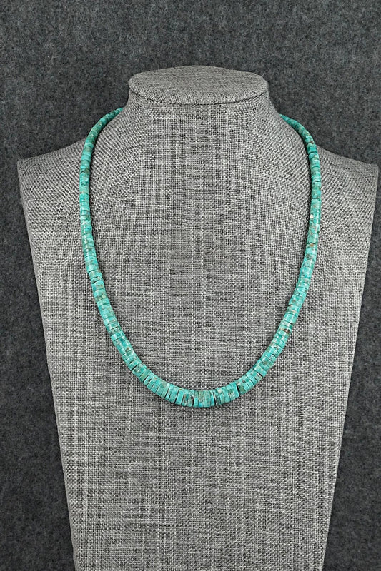Turquoise & Sterling Silver Necklace 18" - Doreen Jake