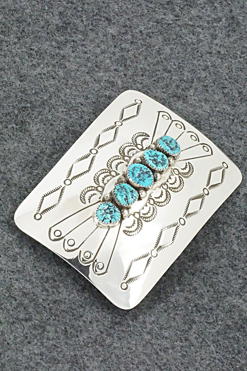 Turquoise & Sterling Silver Belt Buckle - Jolene Begay