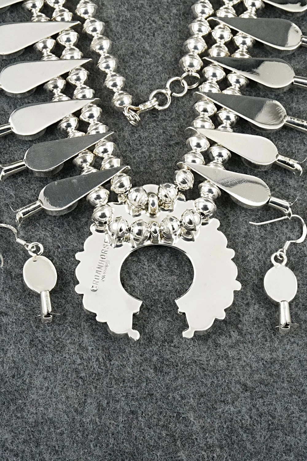 Turquoise & Sterling Silver Squash Blossom Set - Califreda Roanhorse