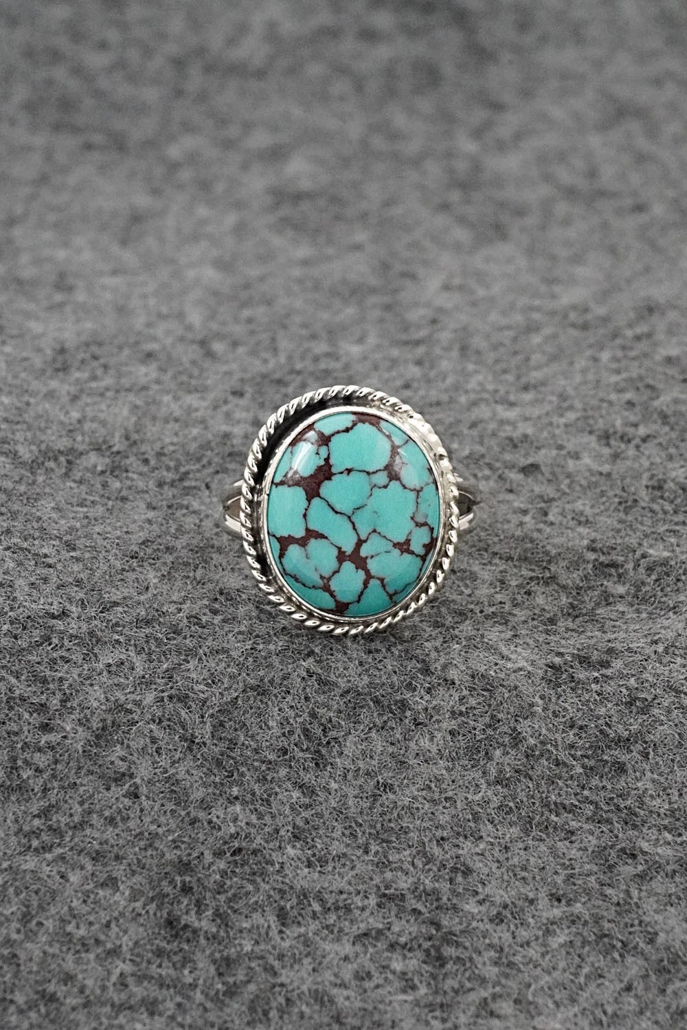 Turquoise & Sterling Silver Ring - Eugene Gruber - Size 8