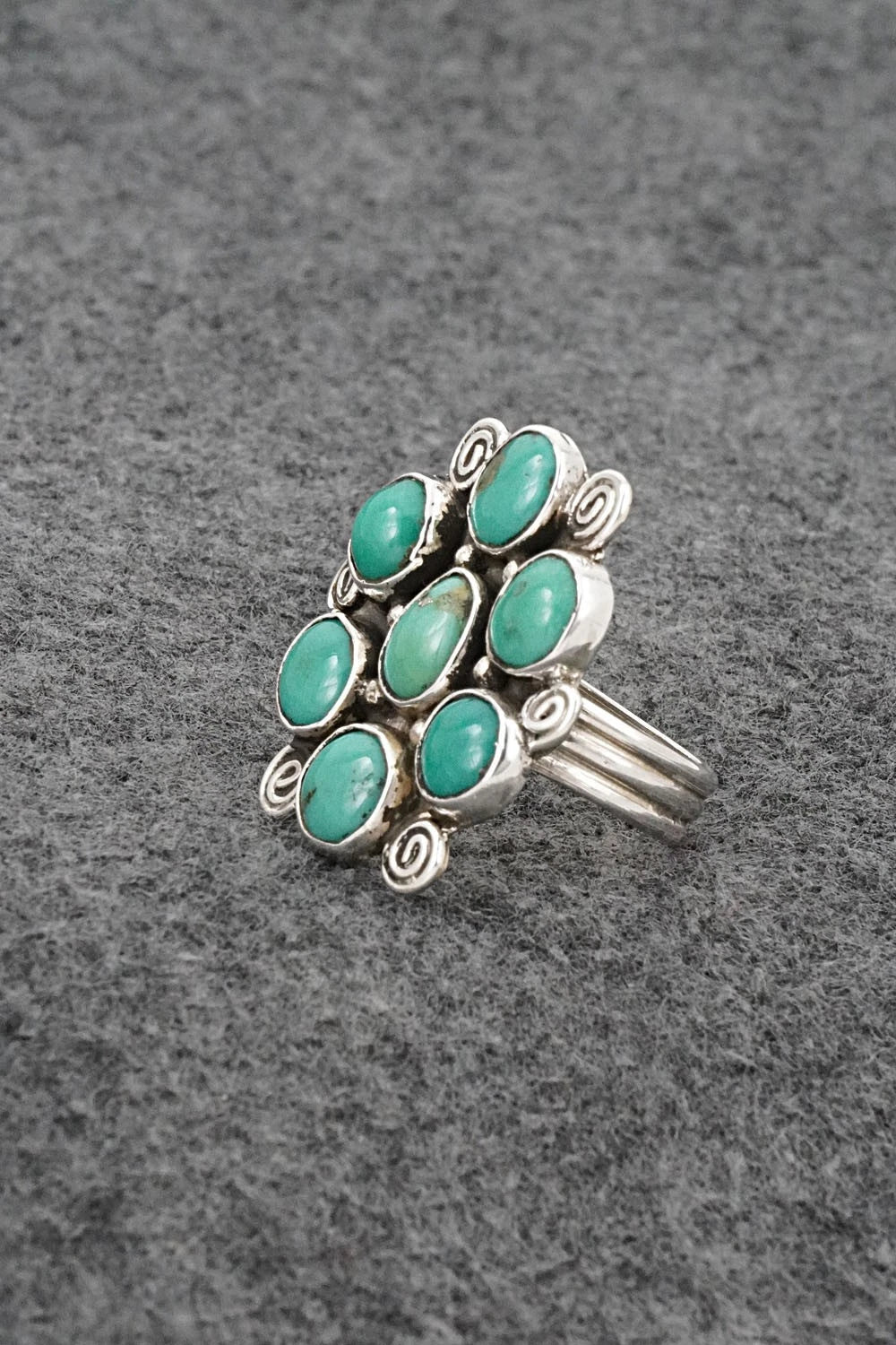 Turquoise & Sterling Silver Ring - Priscilla Reeder - Size 9.5