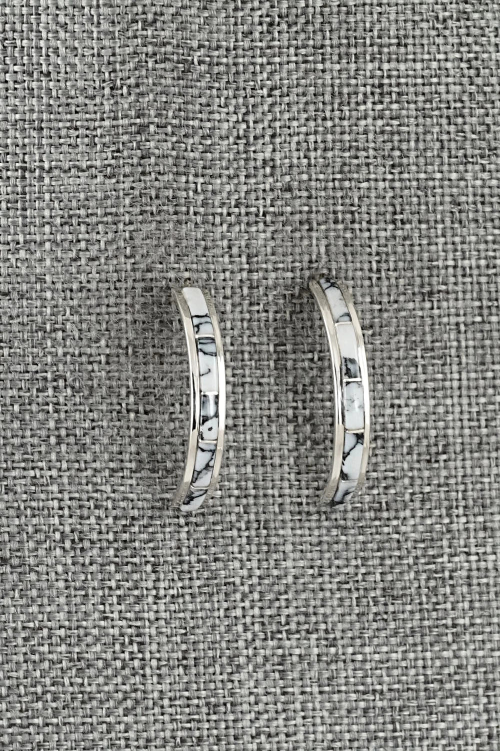 White Buffalo & Sterling Silver Earrings - Nathaniel Johnson